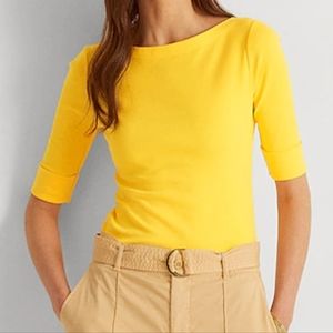 *SOLD* Lauren Ralph Lauren Stretch Cotton Boatneck Top Size Large